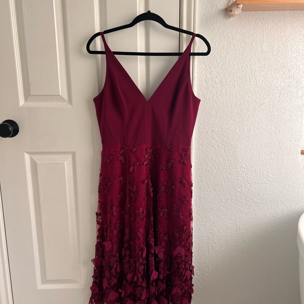 Dress the Population Darlene embroidered mesh cocktail dress